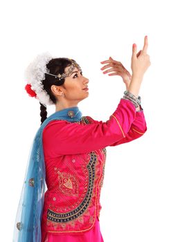 Young girl in the Indian national costume
