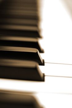 close-up of a Piano-keyboard, very shallow DOF!