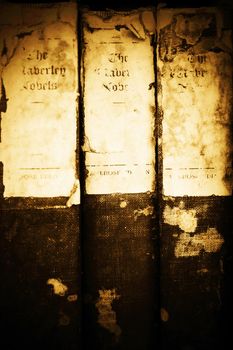 old books at display on a market