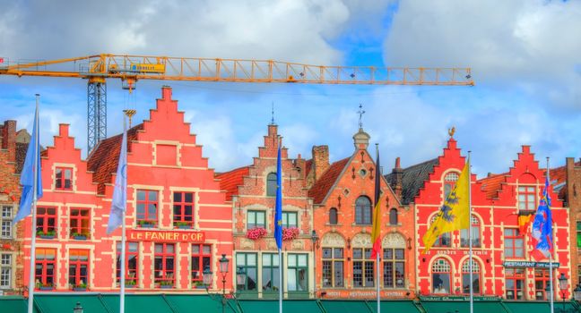 historical buildings in bruges, belgium