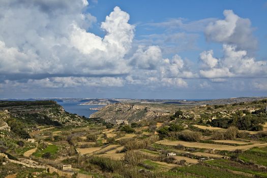 Beautiful landscape and scenery at Bahrija in Malta