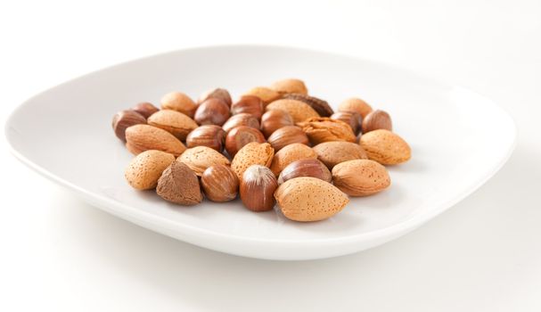 mixed nuts on a plate