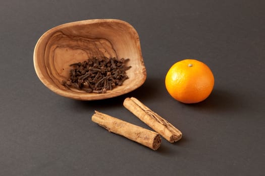 spices on black background
