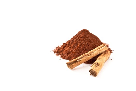 hot chocolate powder on white