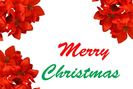 A Merry Christmas design isolated on white with room for your text