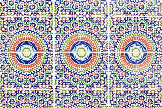 colorful moroccan tiles as background