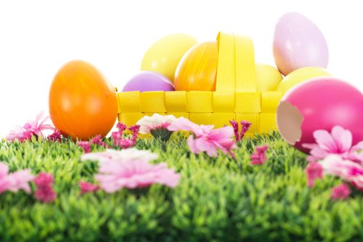 Easter eggs in a basket
