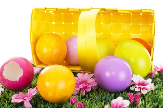 Easter eggs in a basket