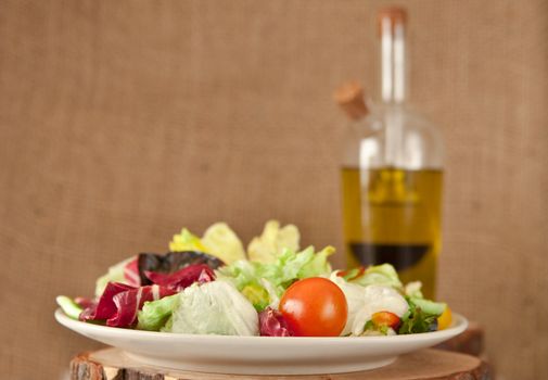 salad on hessian