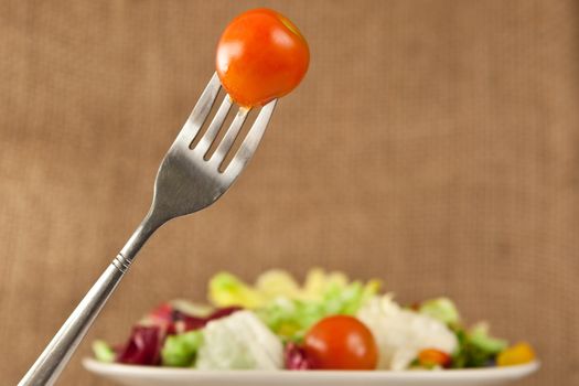 salad on hessian