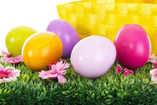 Easter eggs in a basket