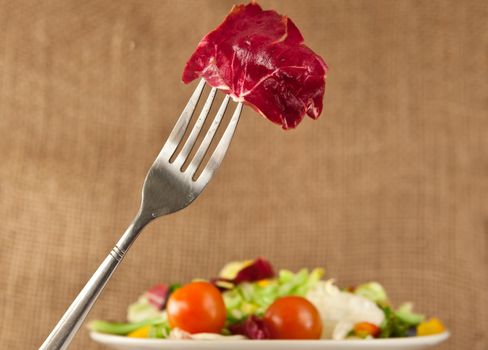 salad on hessian