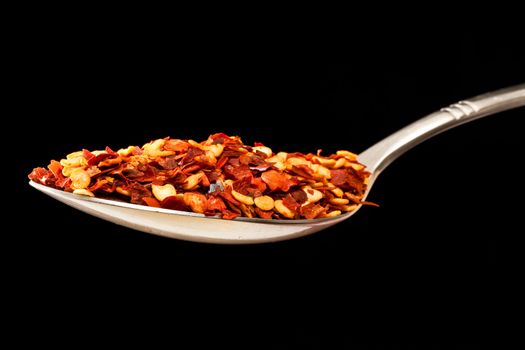 spoon of chili flakes