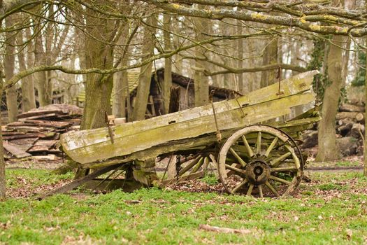old wooden cart