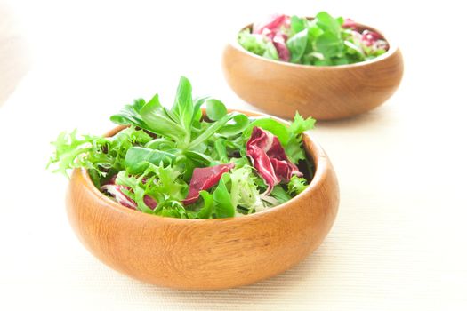 Two bowls of salad