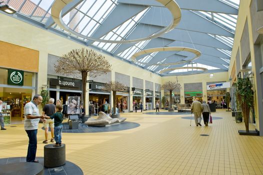 Modern shopping hall in the Hillerod city Denmark 