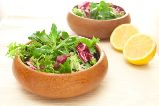 Two bowls of salad