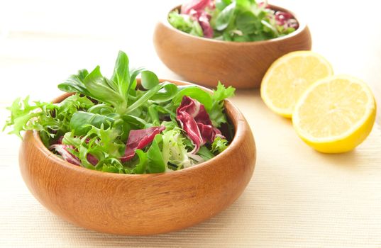 Two bowls of fresh salad