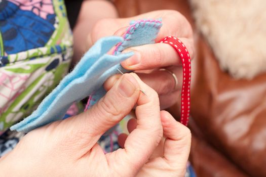 hands sewing