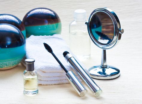 mascara in bathroom