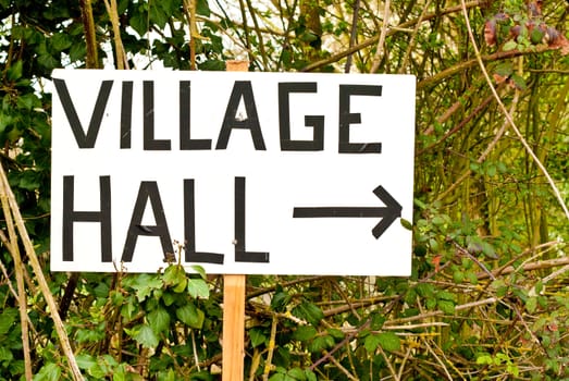 village hall sign