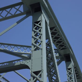 Structure of a bridge and blue sky