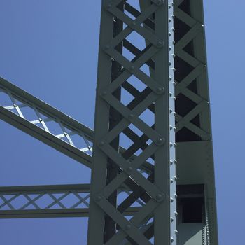 Structure of a bridge and blue sky