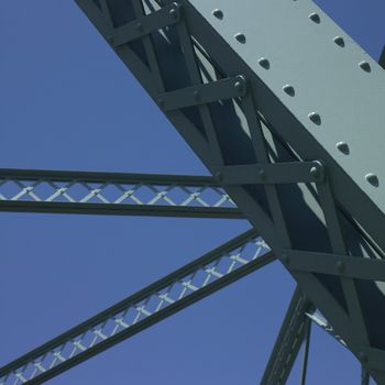 Structure of a bridge and blue sky