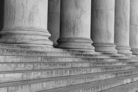 Pillars and Steps in Black and White