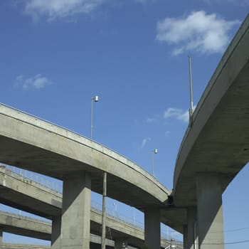 Concrete highway and blue sky
