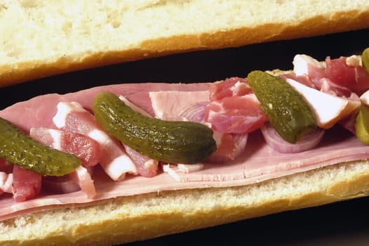 sandwich ham and gherkins