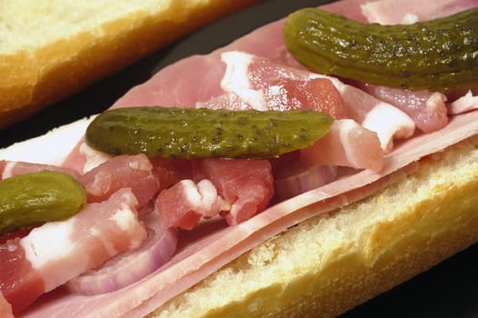 sandwich ham and gherkins