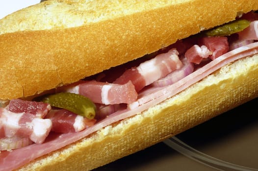 sandwich ham and gherkins