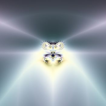 Elegant fractal design, abstract art, blue space