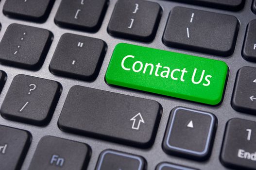 A contact us message on enter key of keyboard, for online communications.