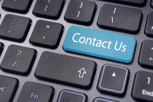 A contact us message on enter key of keyboard, for online communications.