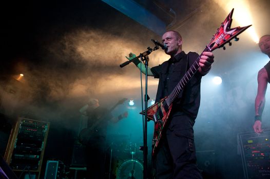 CANARY ISLANDS – DECEMBER 2: Singer and guitarist Anders Moen, from the Norwegian band Forgery, performing onstage during Hard & Heavy Meeting December 2, 2011 in Canary Islands, Spain
