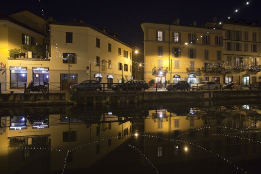 Inauguration of Christmas lights installation in Milano, Italy.