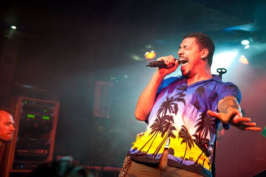 CANARY ISLANDS - DECEMBER 3: Singer Maurice Adams, from the Norwegian band Breed, performing onstage during Hard &amp; Heavy Meeting December 3, 2011 in Canary islands,Spain