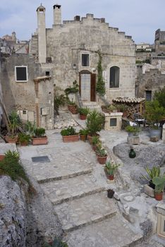Home with patio in the old part af Matera named Sassi - Basilicata, Italy.