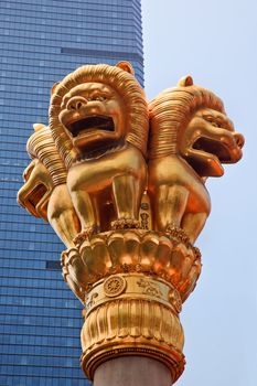 Golden Lions Jing An Tranquility Temple Shanghai China Richest Buddhist temple in Shanghai