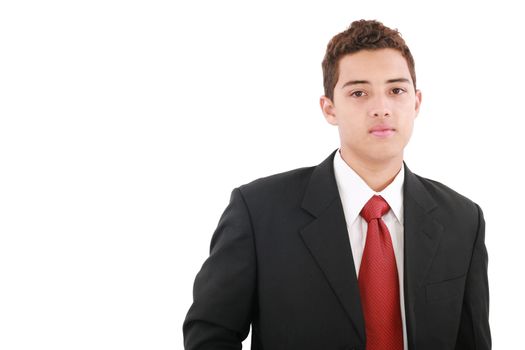 businessman looking at camera, isolated on white background