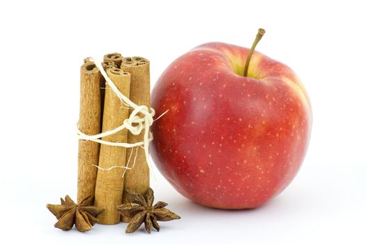 apple, cinnamon sticks and anise