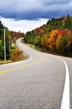 Fall scenic highway in northern Ontario, Canada