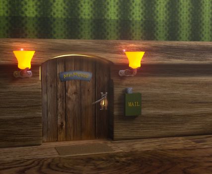 Mister mouse home door and green mail box