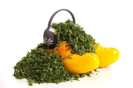 Healthy fresh borecole in a typical Dutch setting