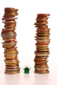 Pile of Euro coins showing priice raisings