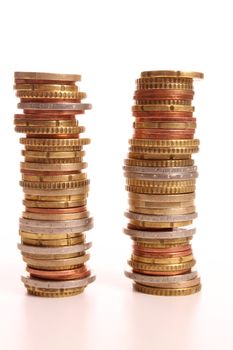 Pile of Euro coins showing priice raisings