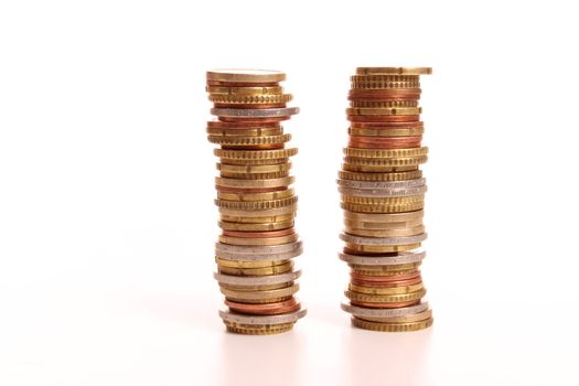 Pile of Euro coins showing priice raisings