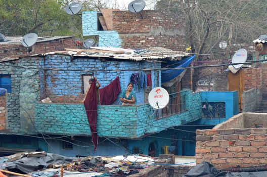 New Delhi,India-February 4, 2013: poor district in the city of New Delhi on February 4,2013. In India dramatically increases the number of poor people living in slums